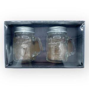 Glass Mason Jar Salt & Pepper 2 pc Set